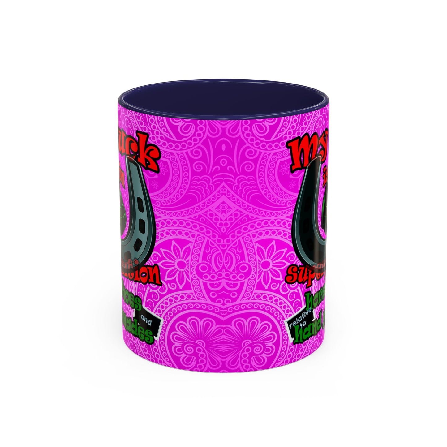 my luck - Accent Mug (pink swirl)