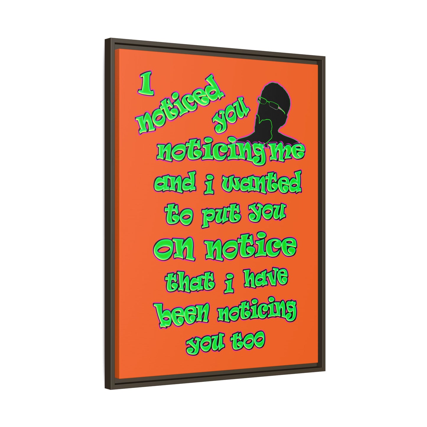noticed you noticing - framed canvas art (orange)