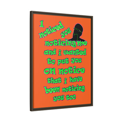noticed you noticing - framed canvas art (orange)