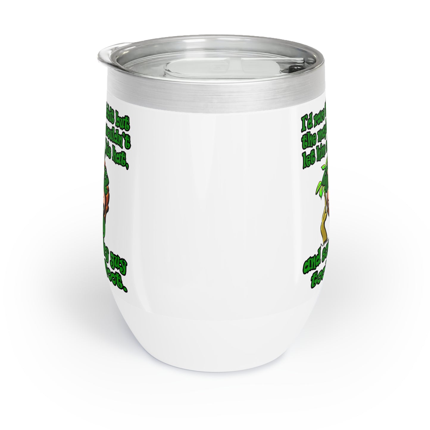 turtle race - Chill Wine Tumbler (white)