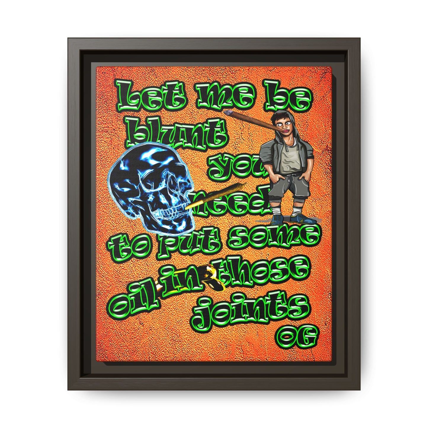 og - framed canvas art (burnt orange)