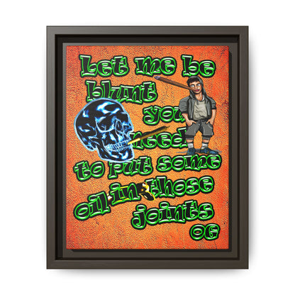 og - framed canvas art (burnt orange)