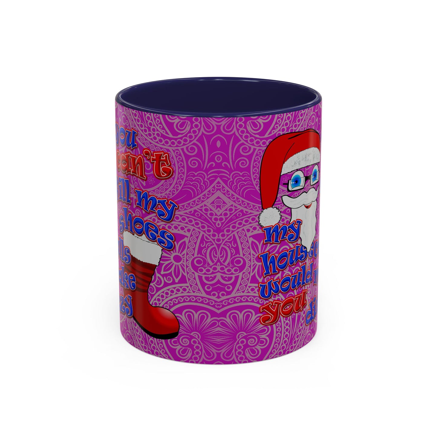 santa's shoes - Accent Mug (pink swirl)