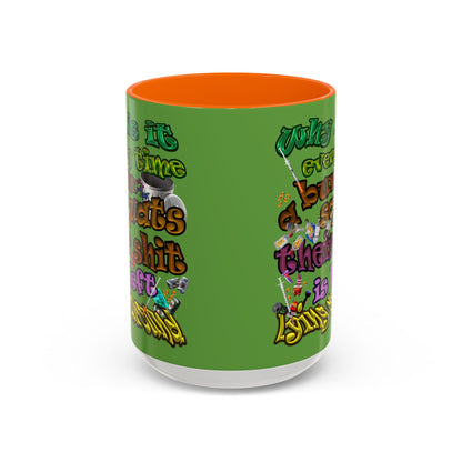 the bum's shit - Accent Mug (green)