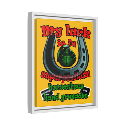 my luck - framed canvas art (yellow)