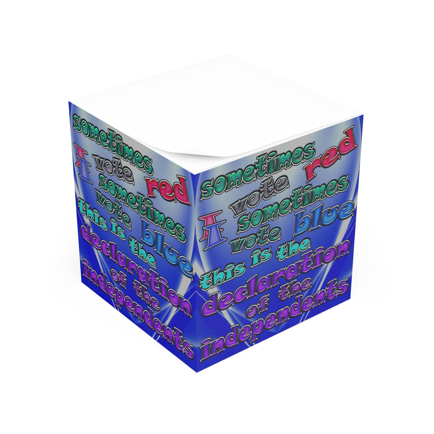 declaration of the independents - note cube (blue-white wave)