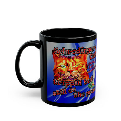 schrodinger's cat - Black Mug (blue-white wave)
