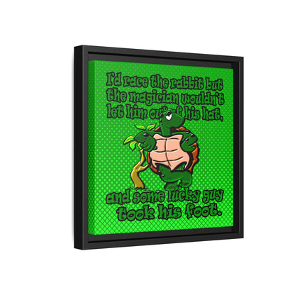 turtle race - framed canvas art (logo green)