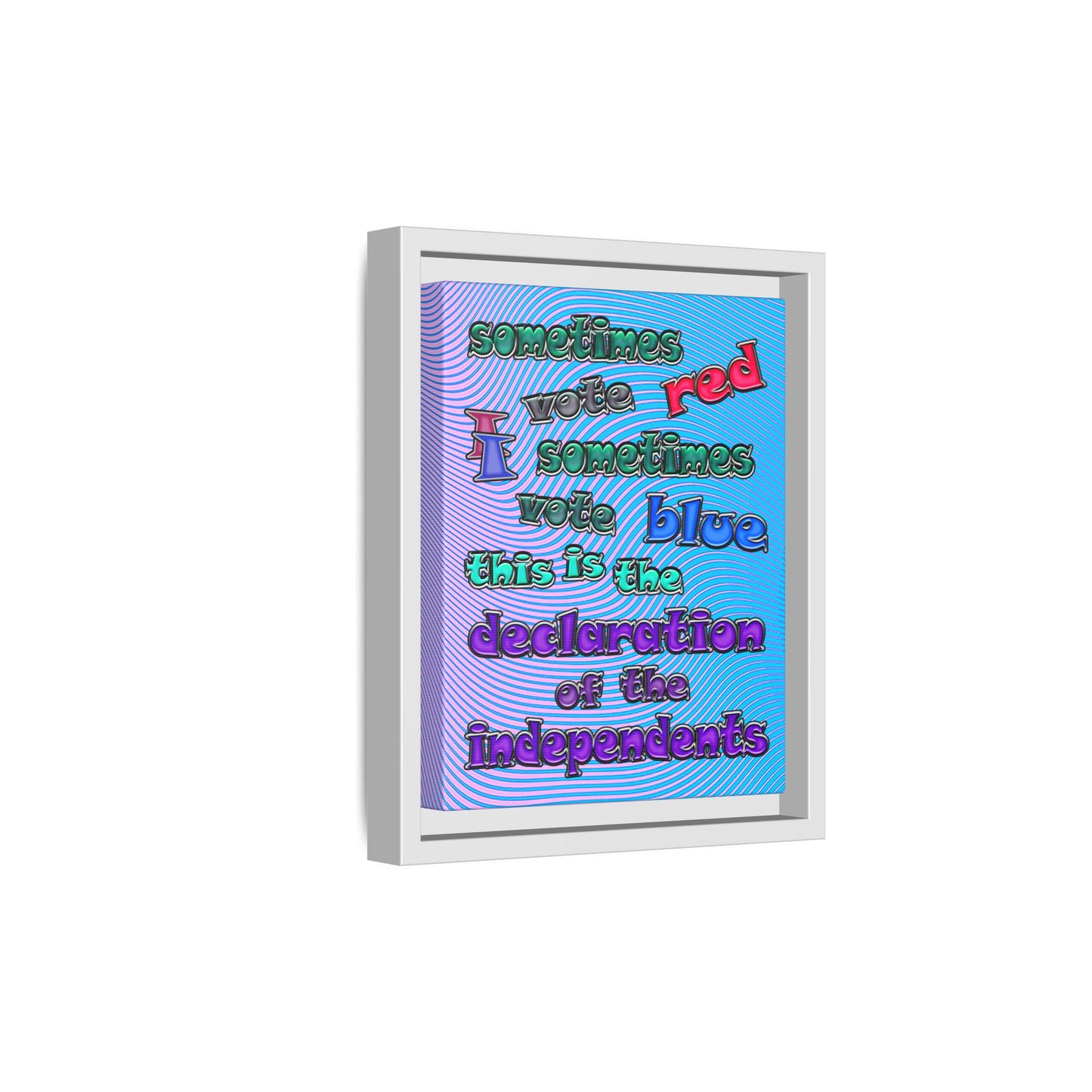 declaration of the independents - framed canvas art (light blue-purple wave)