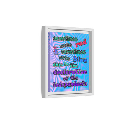 declaration of the independents - framed canvas art (light blue-purple wave)