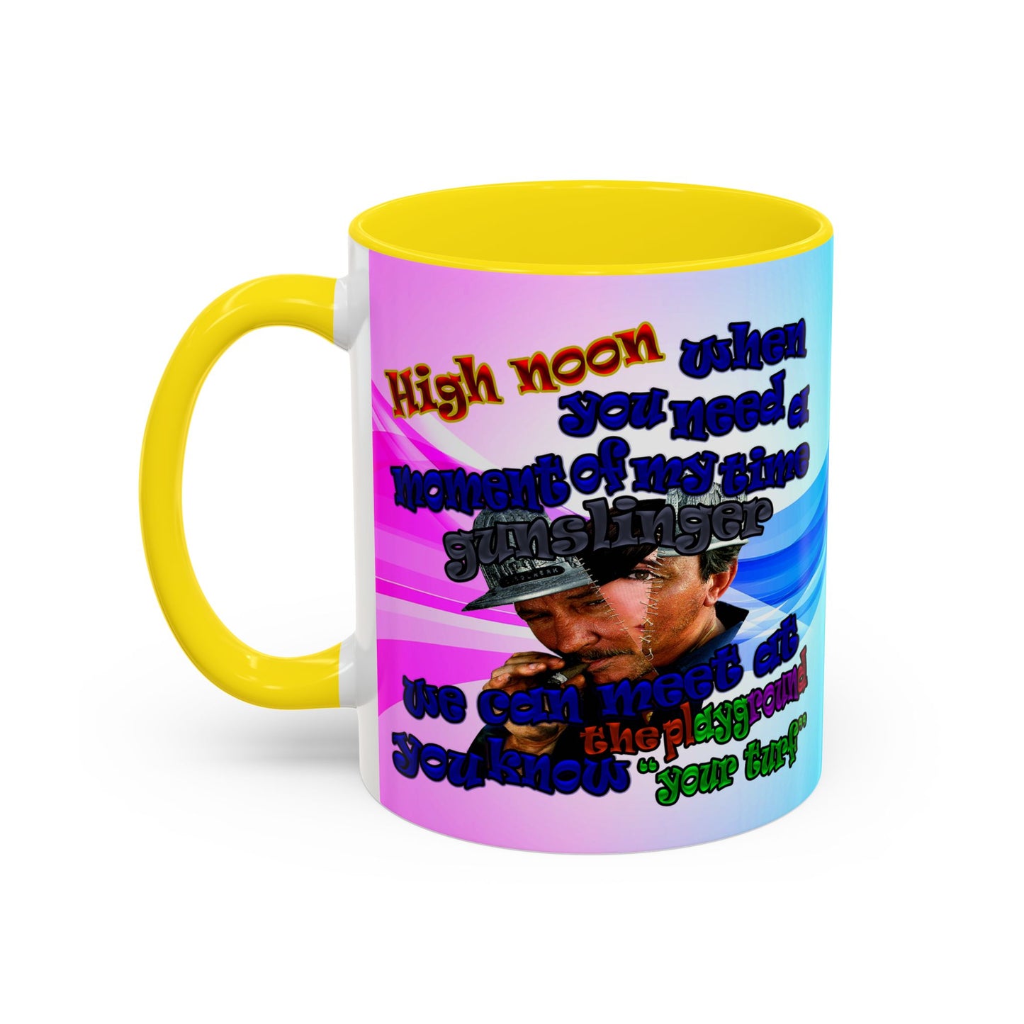 high noon - Accent Mug (light blue-pink wave)