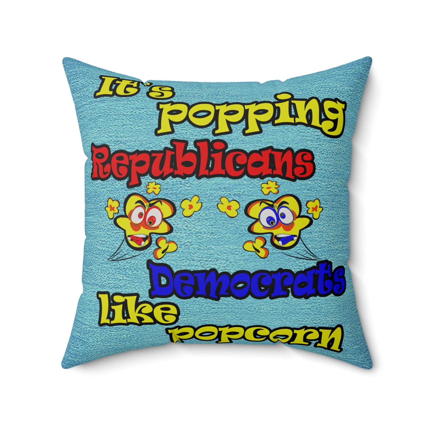popping like popcorn - Faux Suede Square Pillow - (faded dark blue)