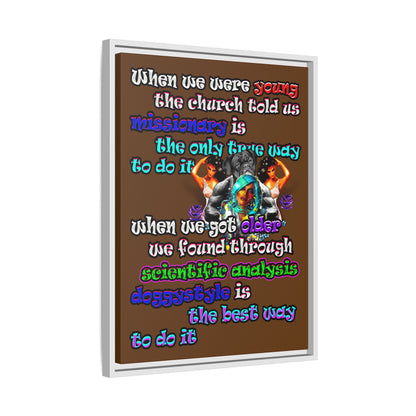 doggystyle - framed canvas art (brown)