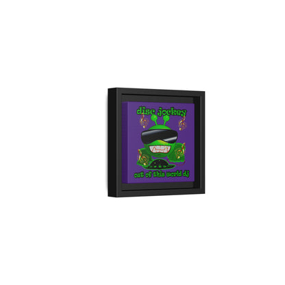 disc jockey - framed canvas art (purple)