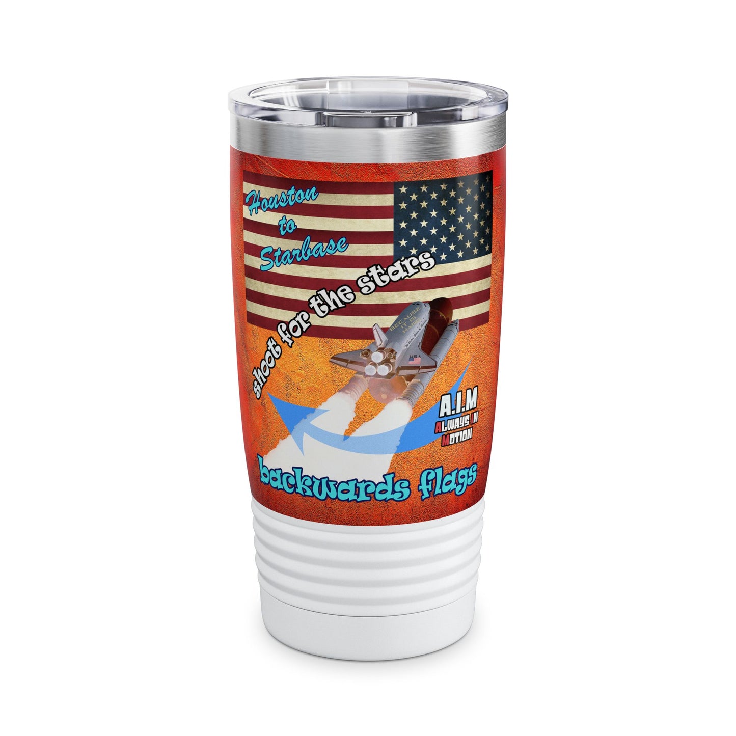 shoot for the stars - Ringneck Tumbler, 20oz (burnt orange)