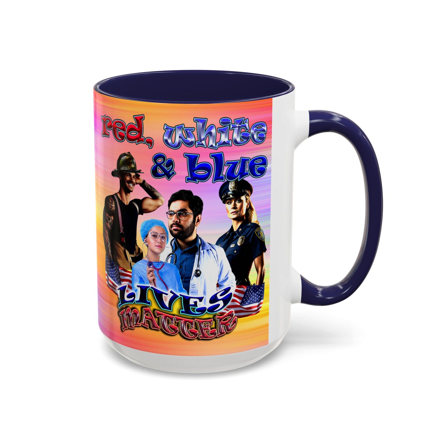 rw&b lives matter - Accent Mug (color blur)