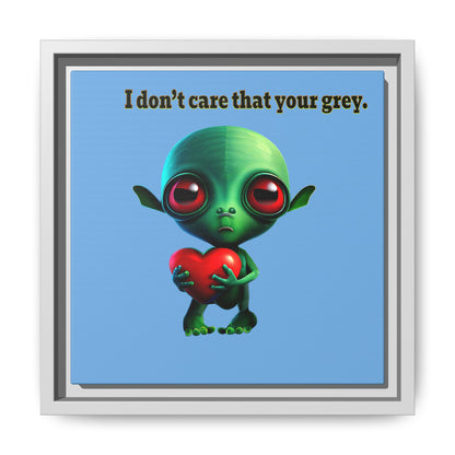 I don't care that your grey - framed canvas art (light blue)