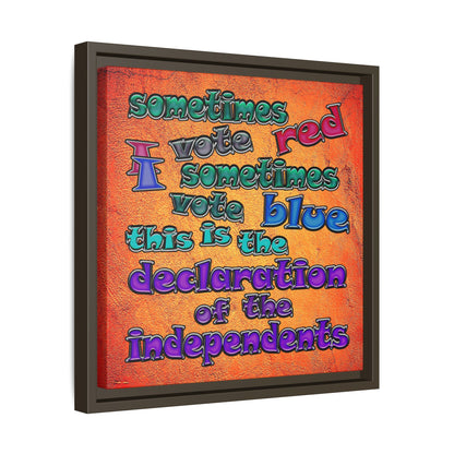 declaration of the independents - framed canvas art (burnt orange)