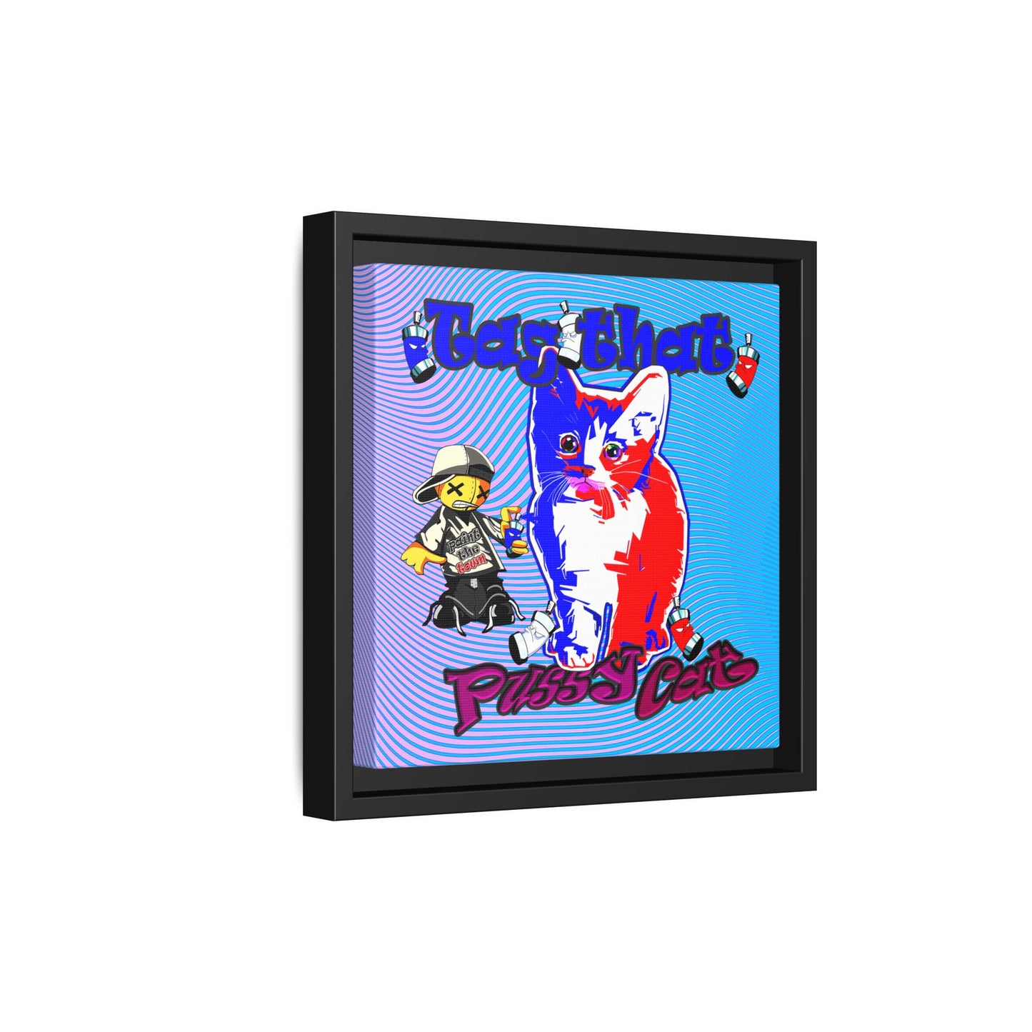 tag that - framed canvas art (light blue-purple wave)