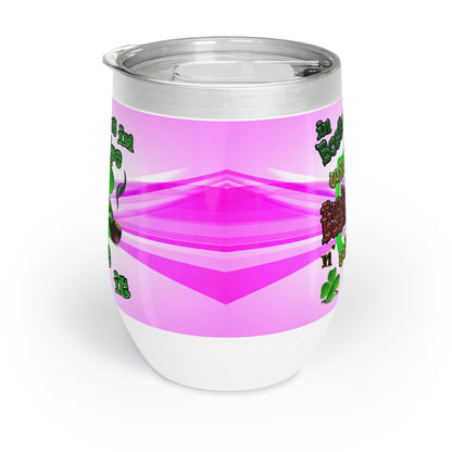 celtics logo - Chill Wine Tumbler (light blue-pink wave)