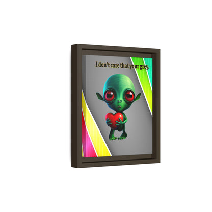 I don't care that your grey - framed canvas art (rainbow split)
