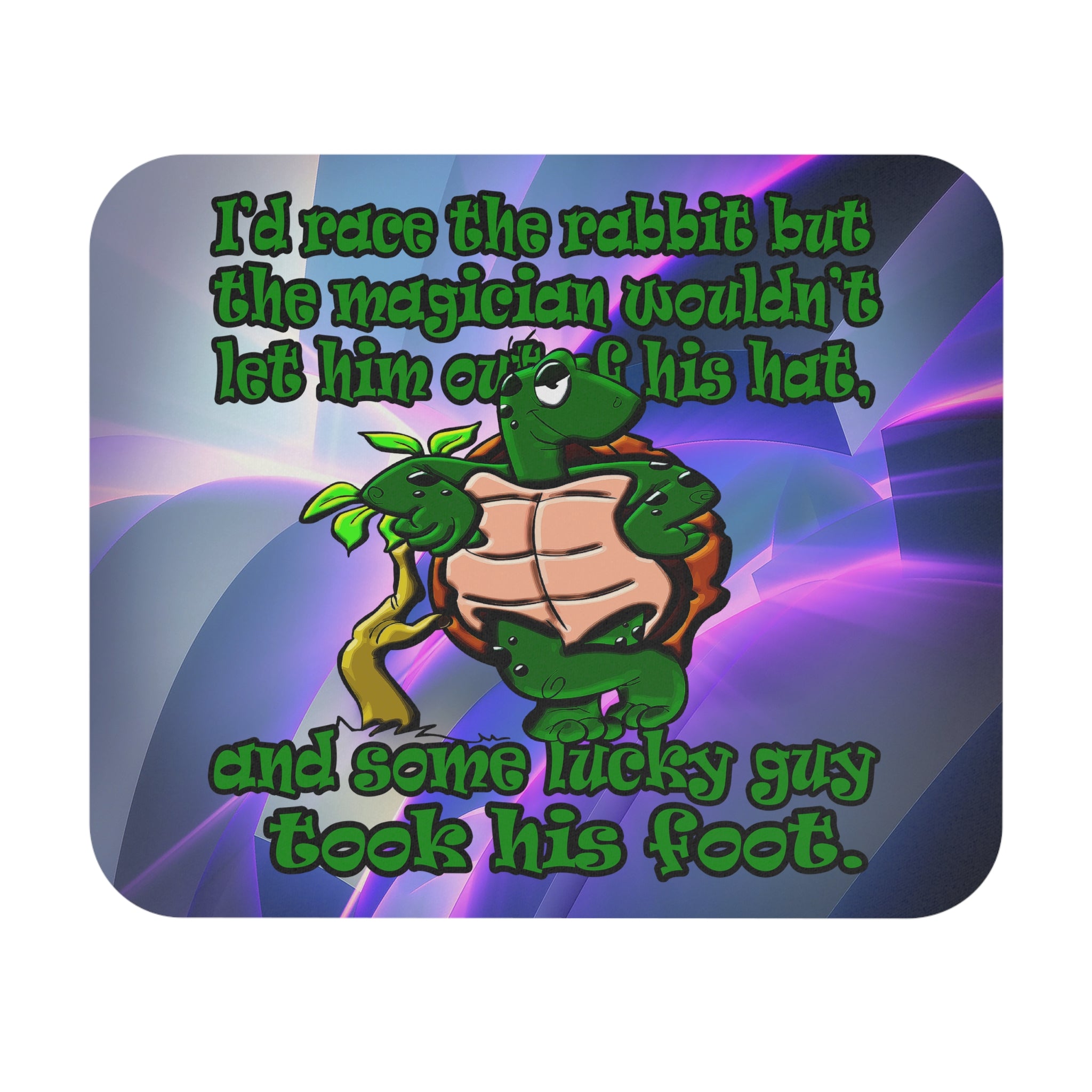 turtle race - Mouse Pad (Rectangle) (grey-pink wave)