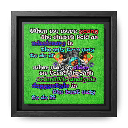 doggystyle - framed canvas art (green turf)