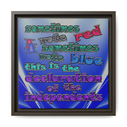 declaration of the independents - framed canvas art (blue-white wave)