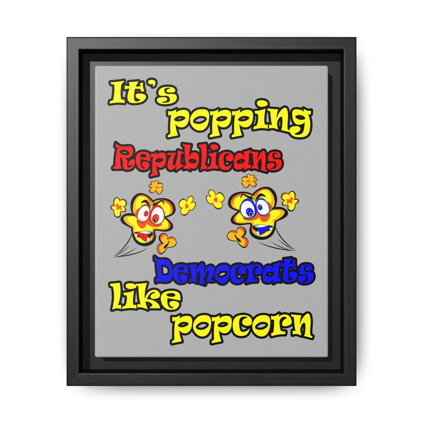 popping like popcorn - framed canvas art (light grey)