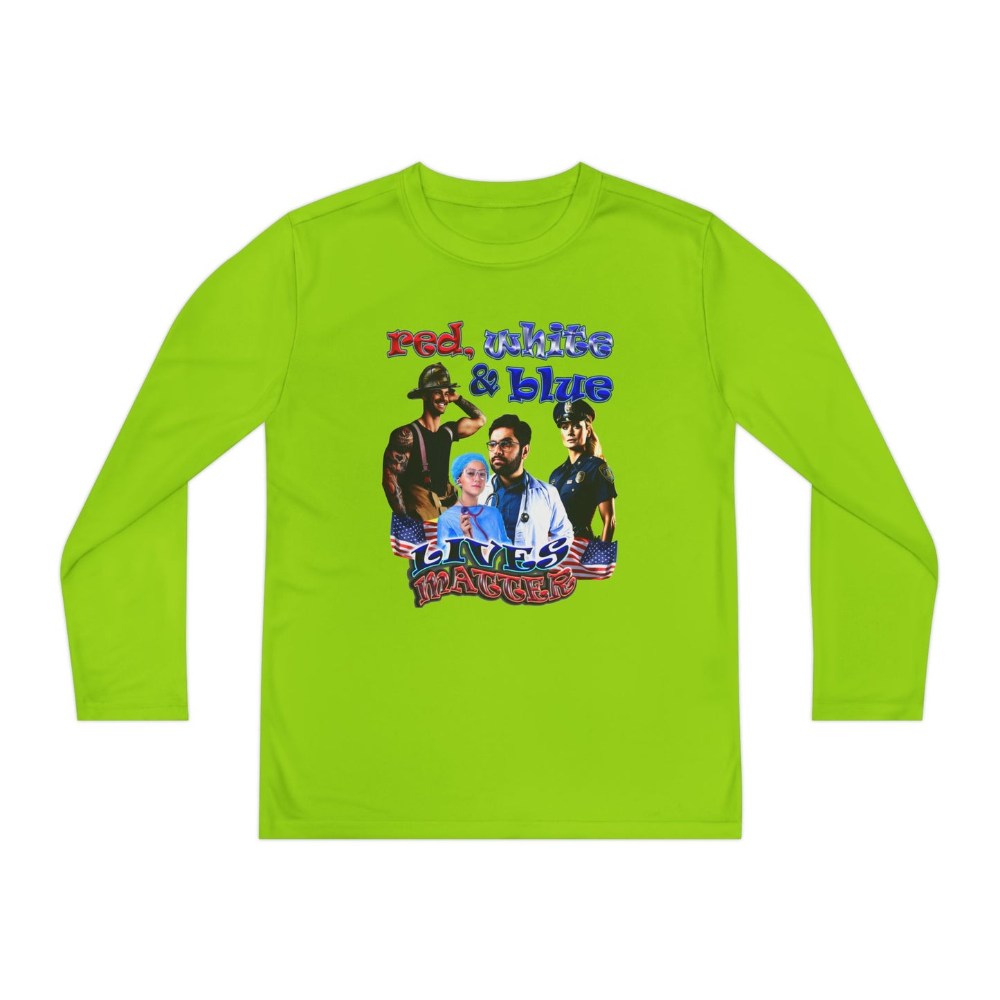 rw&b lives matter - Youth Long Sleeve Competitor Tee