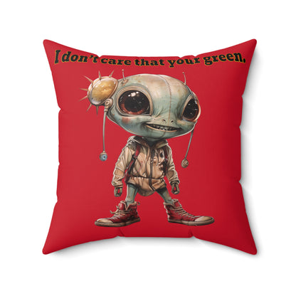 I don't care that your grey - Faux Suede Square Pillow - (dark red)