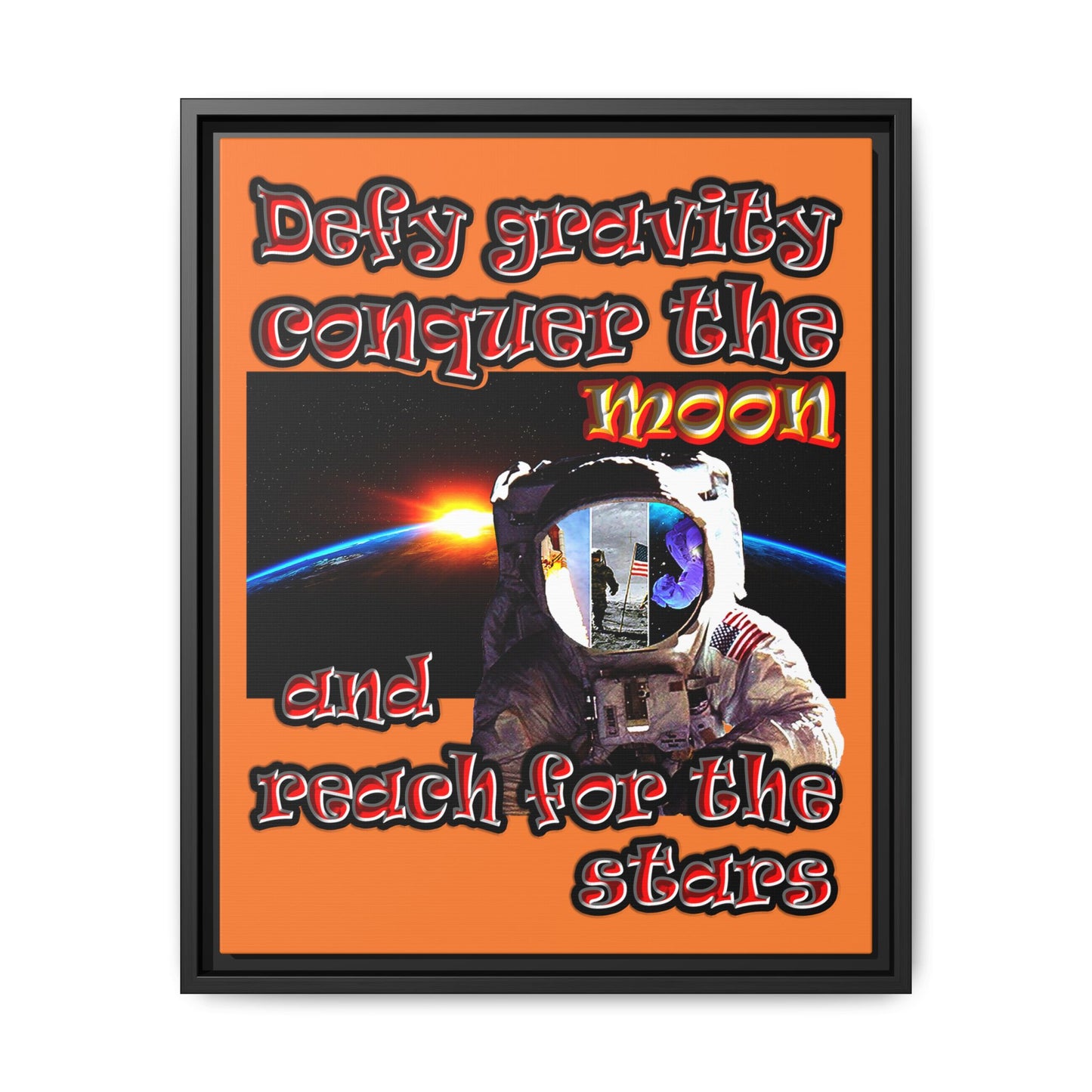 defy conquer reach - framed canvas art (crusta)