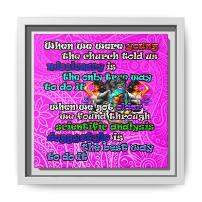 doggystyle - framed canvas art (pink swirl)
