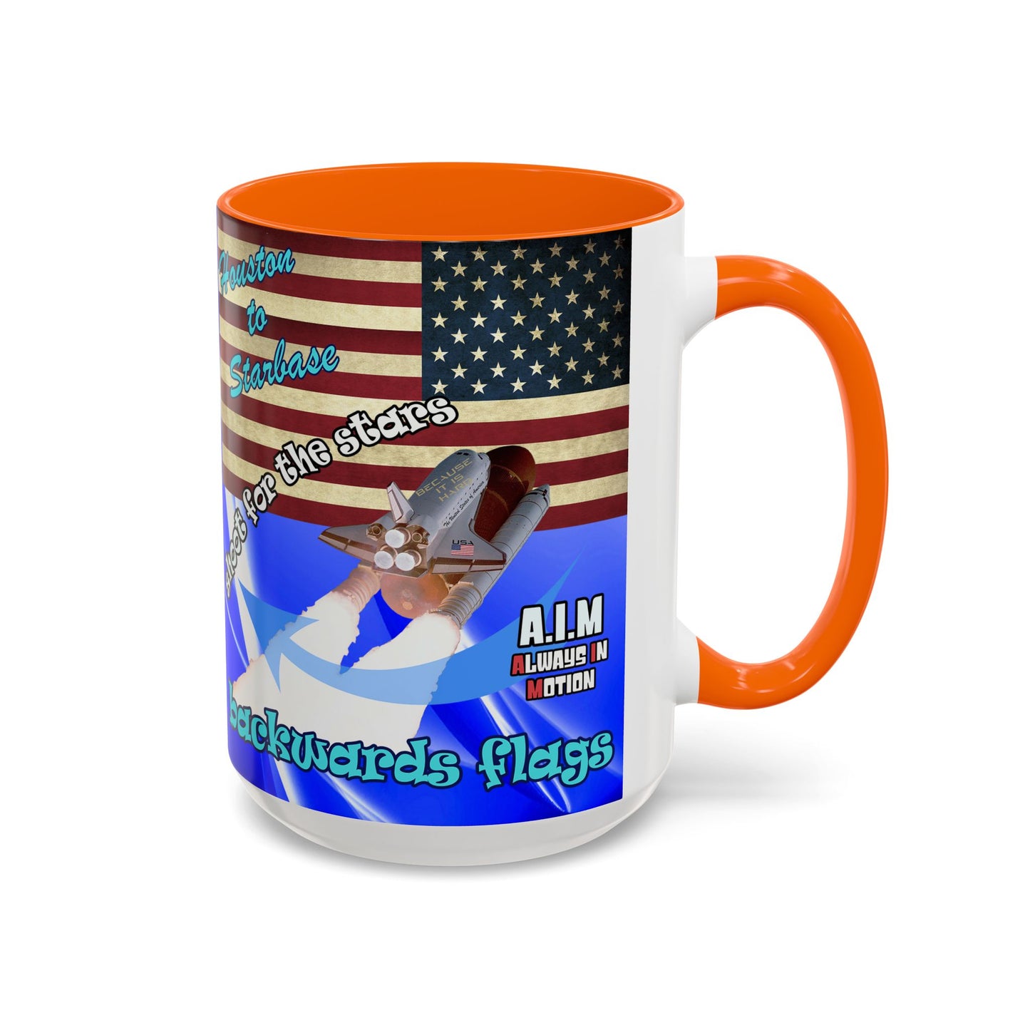 shoot for the stars - Accent Mug (blue-white wave)