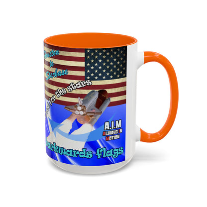 shoot for the stars - Accent Mug (blue-white wave)
