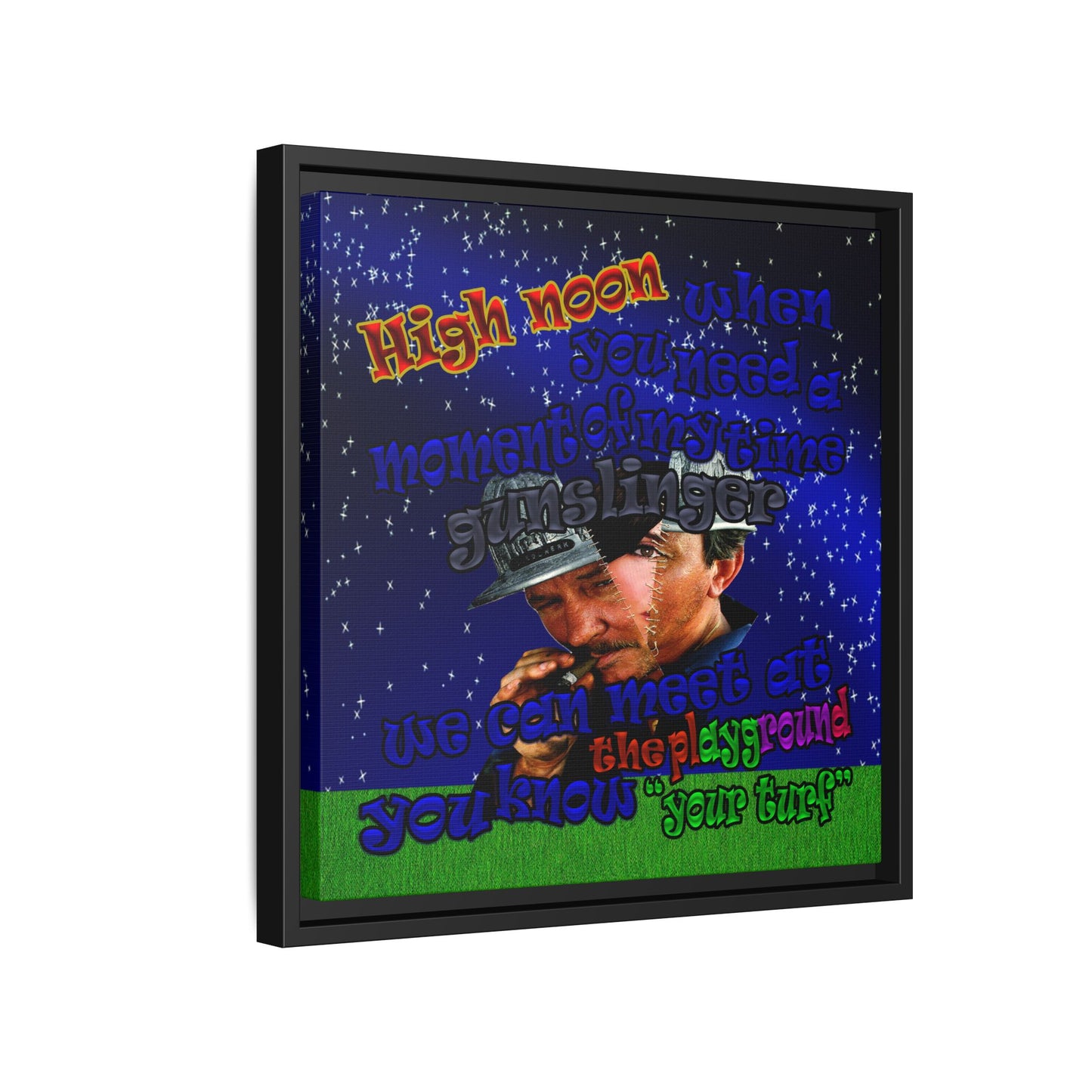 high noon - framed canvas art ('snoops' background)