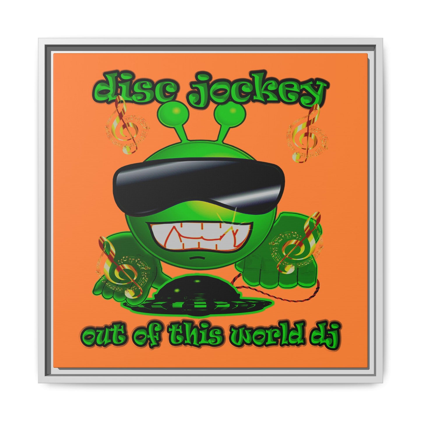 disc jockey - framed canvas art (crusta)