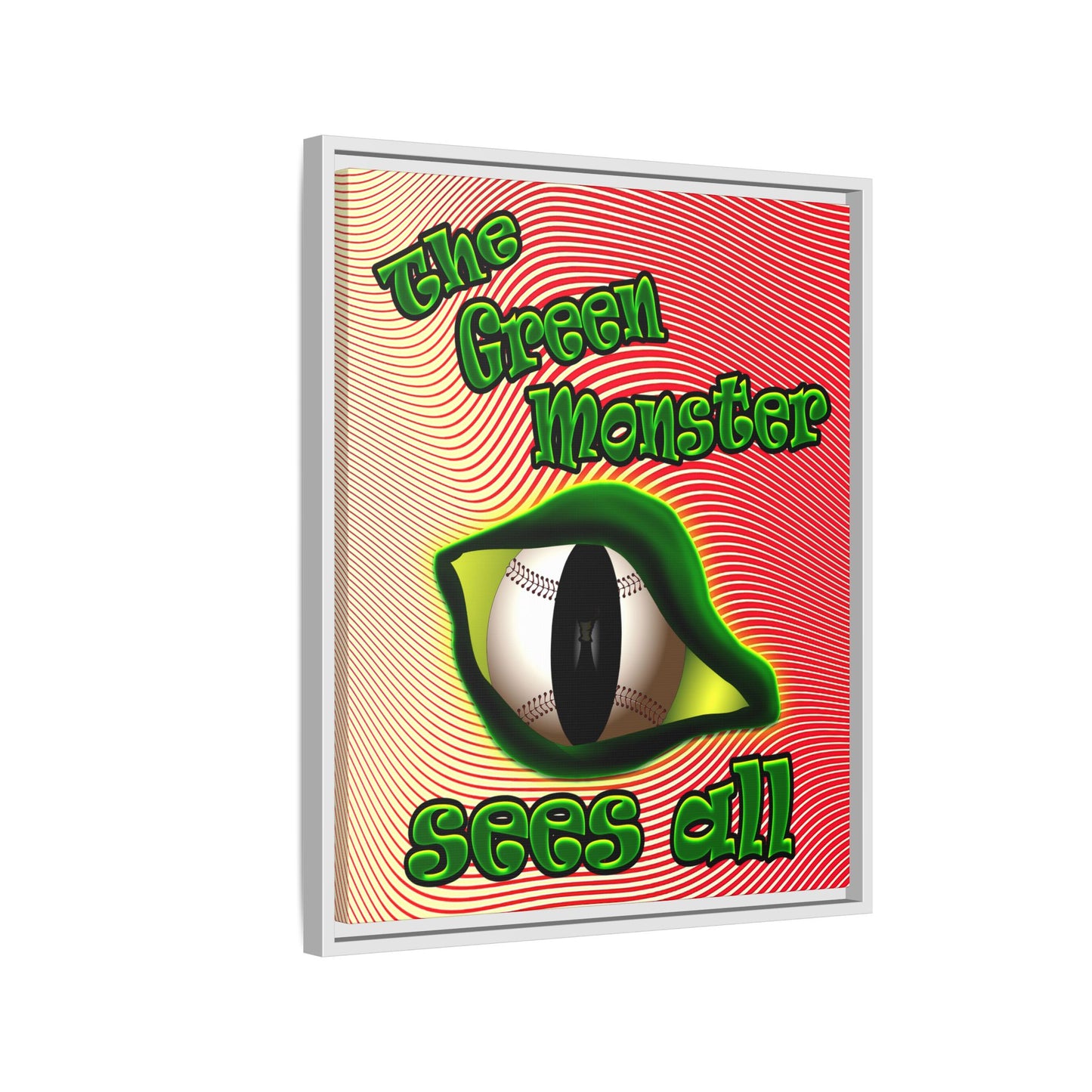 green monster - framed canvas art (yellow-orange wave)