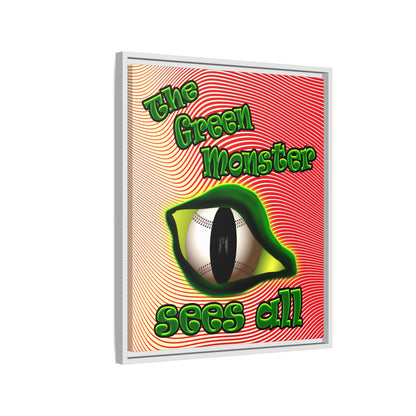 green monster - framed canvas art (yellow-orange wave)