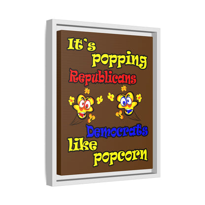 popping like popcorn - framed canvas art (brown)