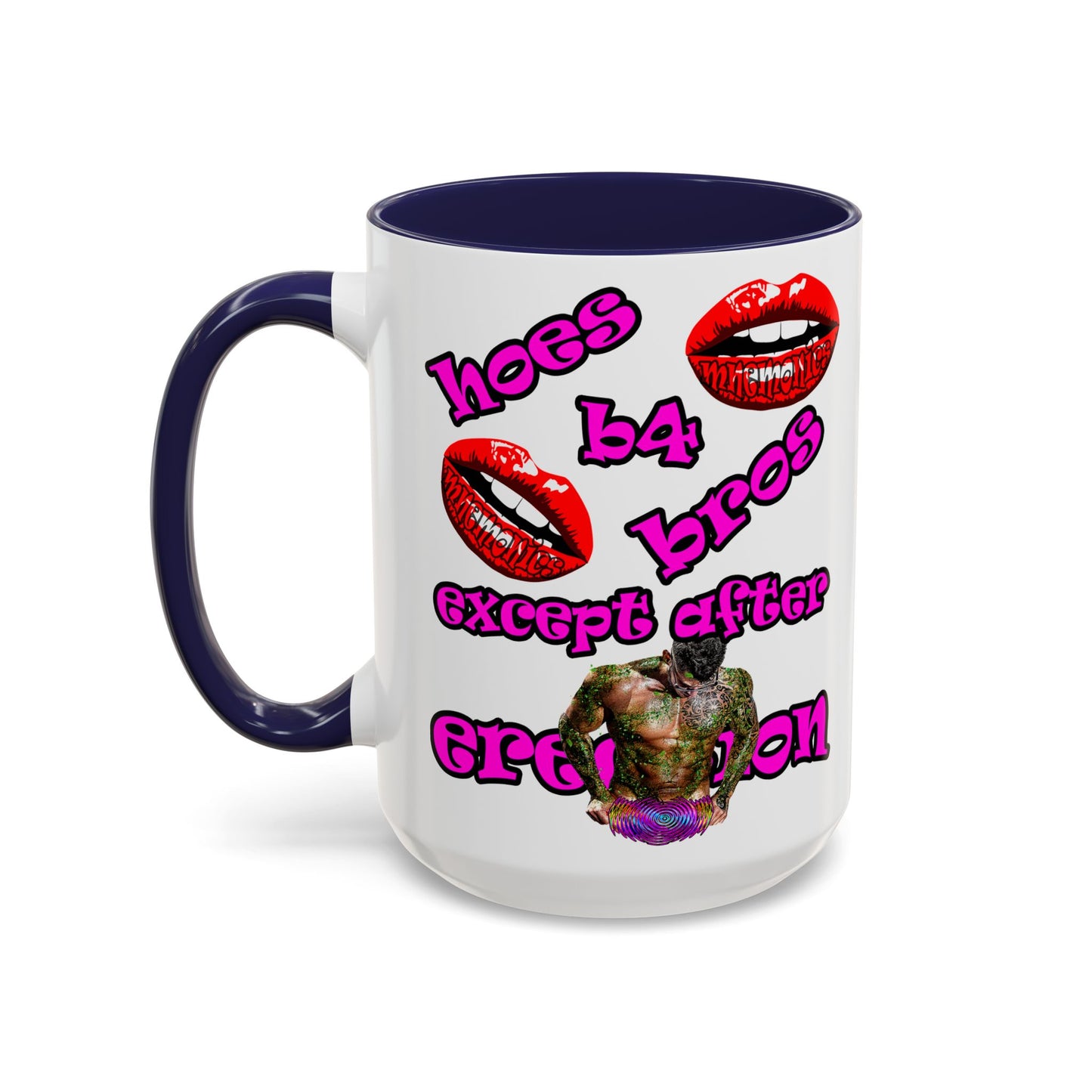 hoes b4 bros - Accent Mug (white)
