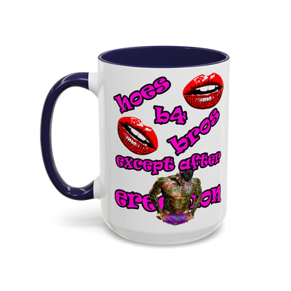 hoes b4 bros - Accent Mug (white)