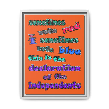 declaration of the independents - framed canvas art (orange)