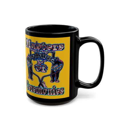 em cee squared - Black Mug (yellow)