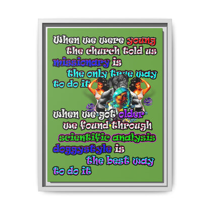 doggystyle - framed canvas art (green)