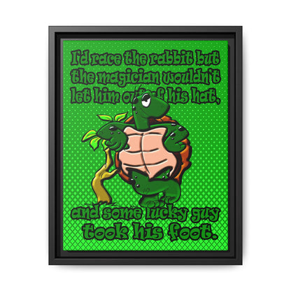 turtle race - framed canvas art (logo green)