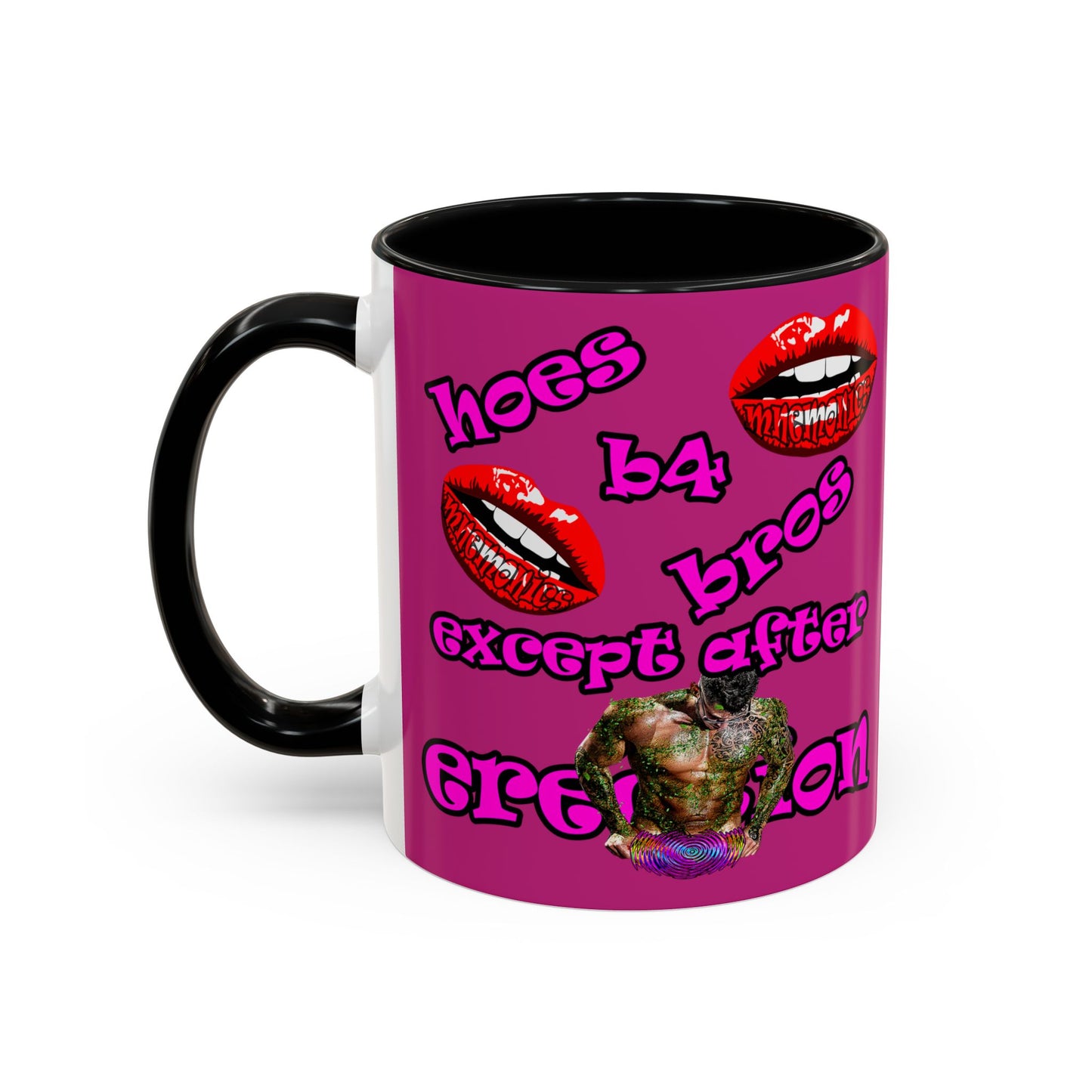 hoes b4 bros - Accent Mug (pink)