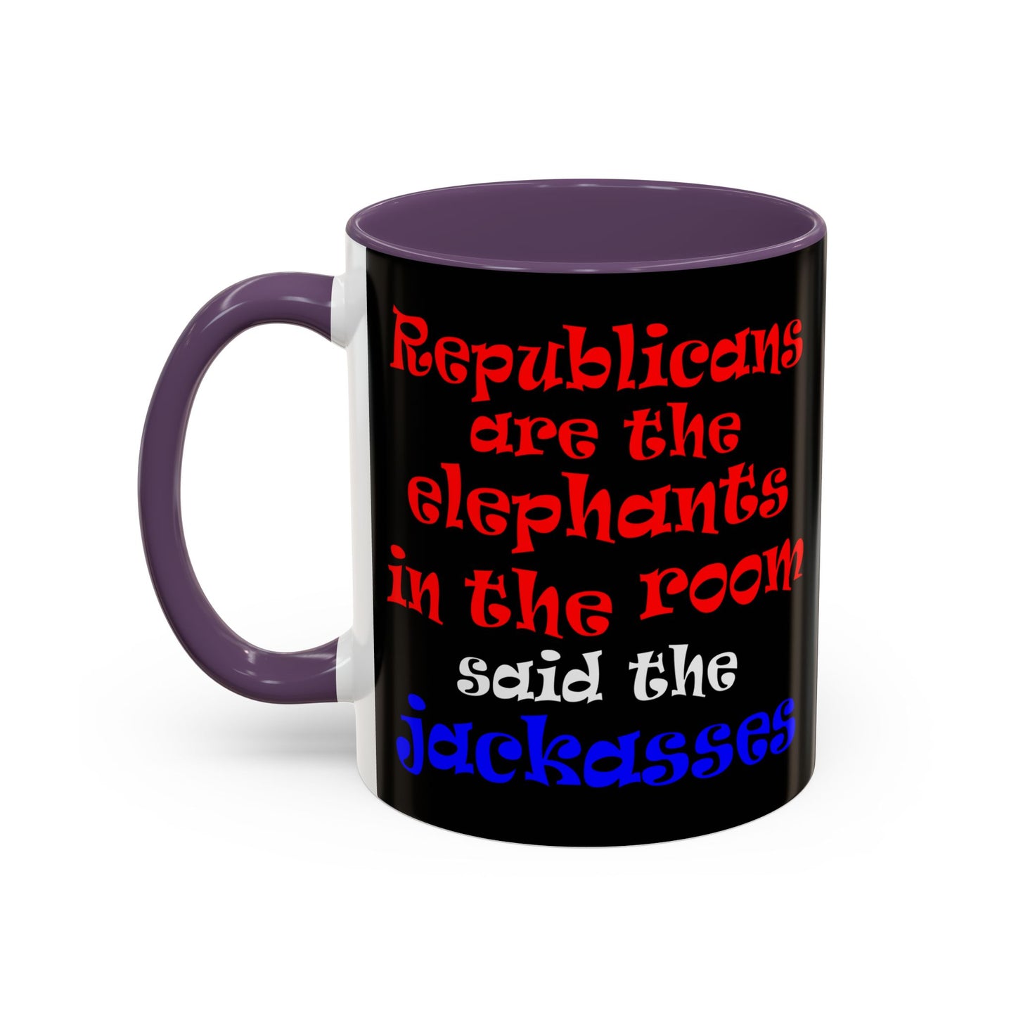 donkeys and elephants - Accent Mug (black)