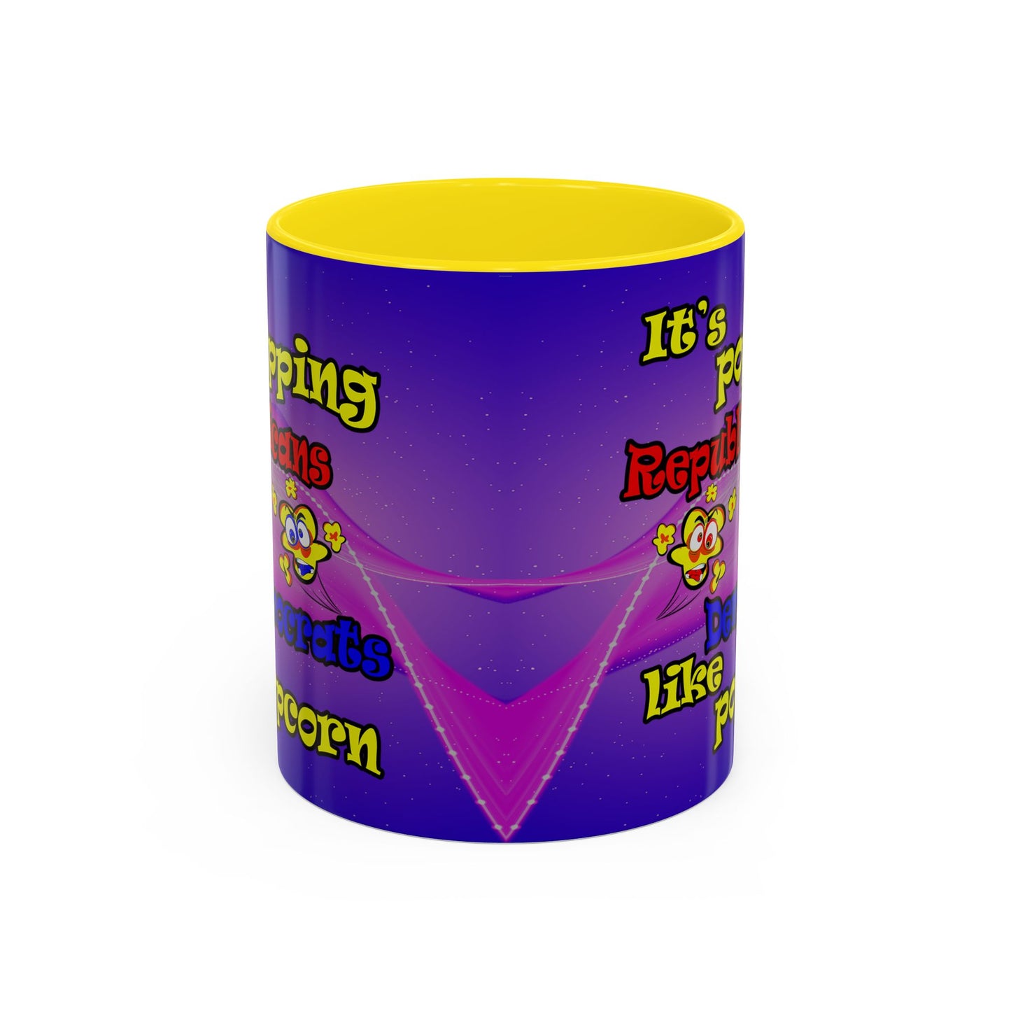 popping like popcorn - Accent Mug (purple-pink wave)