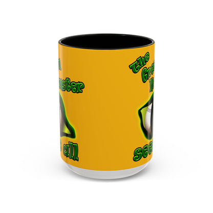 green monster - Accent Mug (yellow)